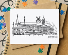 Birkenhead Wirral Skyline Landmarks Greetings Card