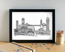 Brisbane Skyline Landmarks Art Print - can be personalised