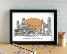 Brisbane Skyline Landmarks Art Print - can be personalised