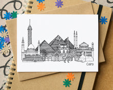 Cairo Skyline Landmarks Greetings Card