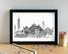 Cairo Skyline Landmarks Art Print - can be personalised