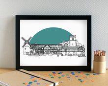 Heswall Wirral Skyline Landmarks Art Print - can be personalised