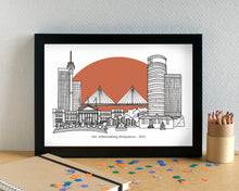 Johannesburg Skyline Landmarks Art Print - can be personalised