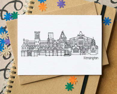 Kensington Liverpool Skyline Landmarks Greetings Card