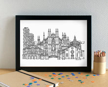 Milan Skyline Landmarks Art Print - can be personalised