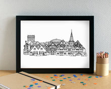 Port Sunlight Wirral Skyline Landmarks Art Print - can be personalised