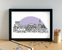 Port Sunlight Wirral Skyline Landmarks Art Print - can be personalised