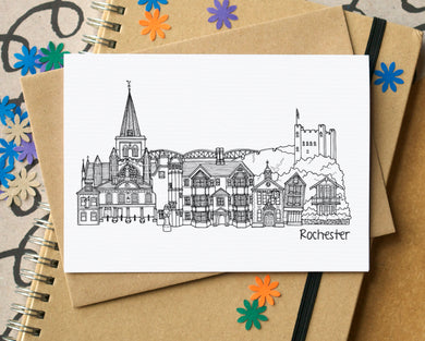 Rochester Skyline Landmarks Greetings Card