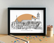 Sitges Skyline Landmarks Art Print - can be personalised