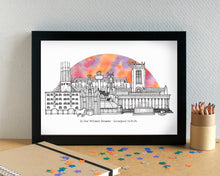 Celebrate Taylor Swift's Eras Tour - Liverpool Skyline Landmarks Art Print - can be personalised