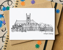 West Derby Liverpool Skyline Landmarks Greetings Card