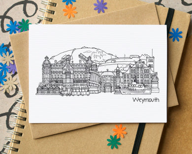 Weymouth Skyline Landmarks Greetings Card