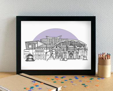 Woking Skyline Landmarks Art Print - can be personalised