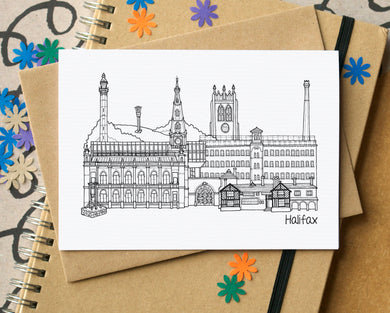 Halifax Skyline Landmarks Greetings Card