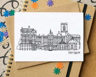 Harrogate Skyline Landmarks Greetings Card