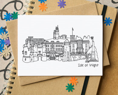 Isle of Wight Skyline Landmarks Greetings Card