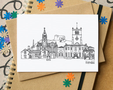 Kendal Skyline Landmarks Greetings Card