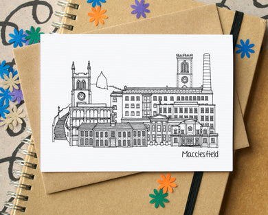 Macclesfield Skyline Landmarks Greetings Card