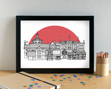 Maidstone Skyline Landmarks Art Print - can be personalised - unframed