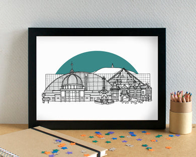 Milton Keynes Skyline Landmarks Art Print - can be personalised - unframed