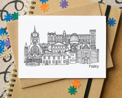 Paisley Skyline Landmarks Greetings Card