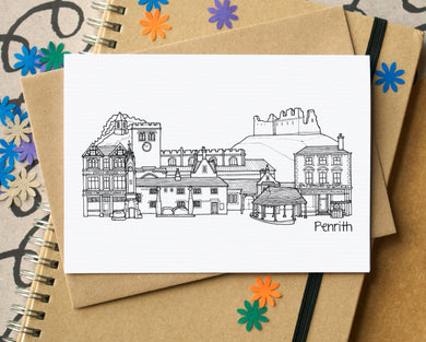 Penrith Skyline Landmarks Greetings Card