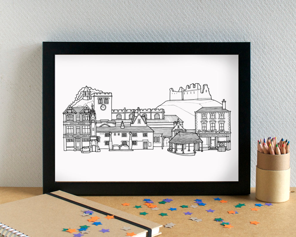 Penrith Skyline Landmarks Art Print - can be personalised - unframed ...