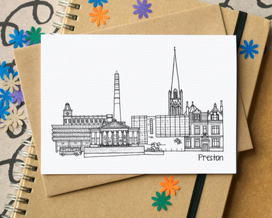 Preston Skyline Landmarks Greetings Card