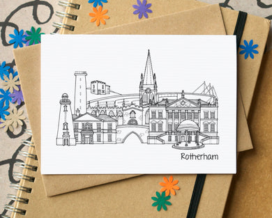 Rotherham Skyline Landmarks Greetings Card