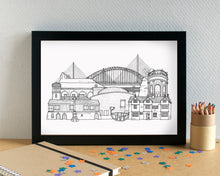 Runcorn Skyline Landmarks Art Print - can be personalised - unframed