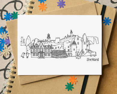 Shetland Skyline Landmarks Greetings Card