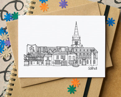 Solihull Skyline Landmarks Greetings Card