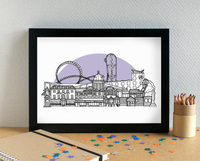 Southend-on-Sea Skyline Landmarks Art Print - can be personalised - unframed