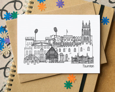 Taunton Skyline Landmarks Greetings Card