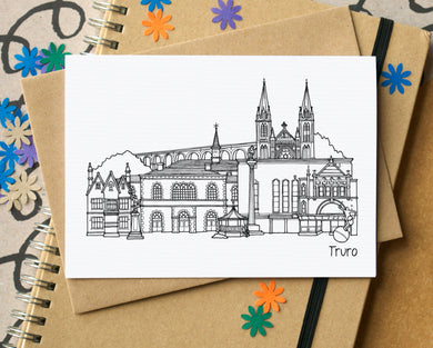 Truro Skyline Landmarks Greetings Card