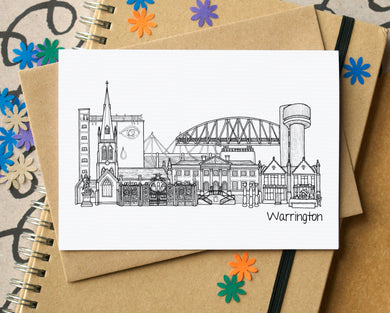 Warrington Skyline Landmarks Greetings Card