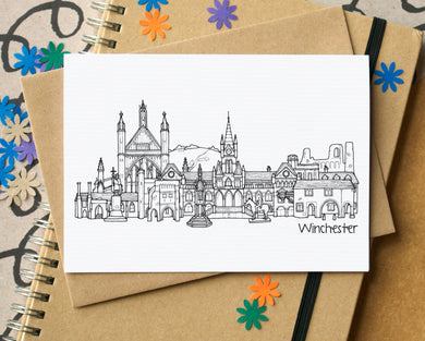 Winchester Skyline Landmarks Greetings Card