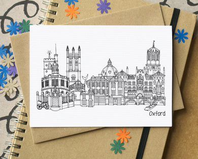 Oxford Landmarks Skyline Greetings Card